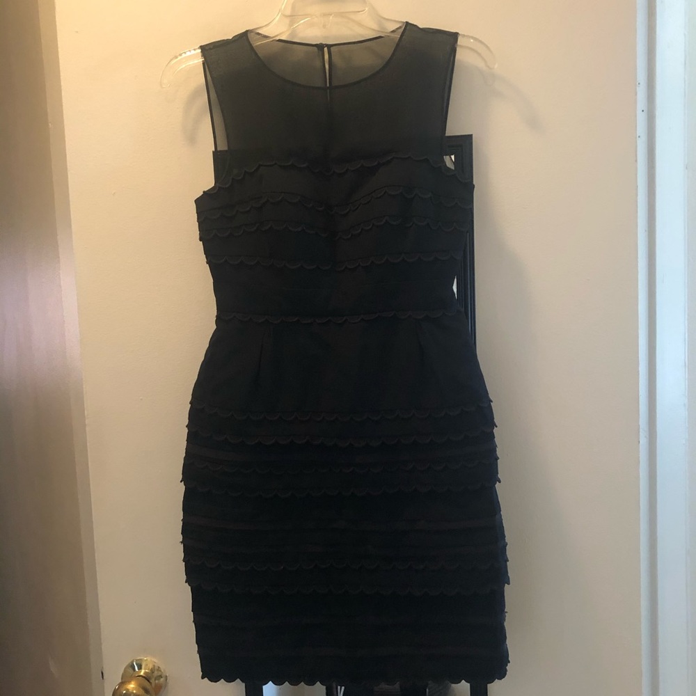 Hitherto black scalloped black dress size zero
